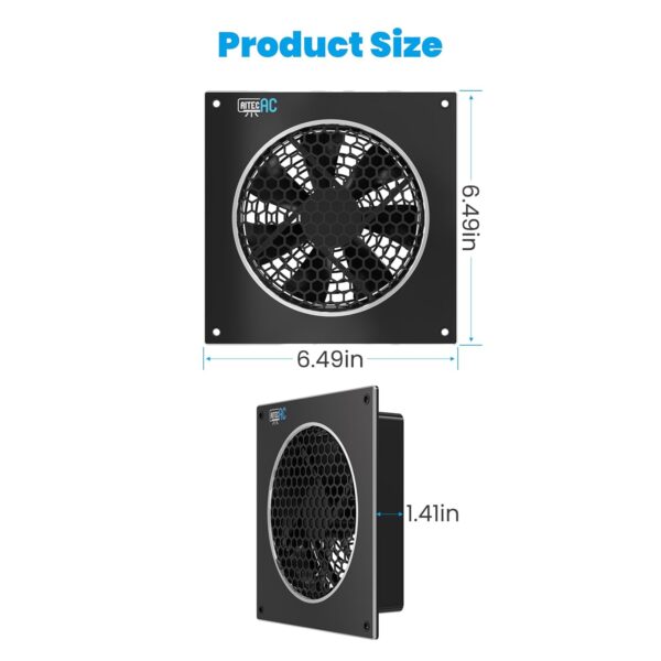 Aitecac 6-Inch 52 CFM Cabinet Exhaust Fan with Speed Controller for Cooling Systems | Aircraft S6 - Image 3