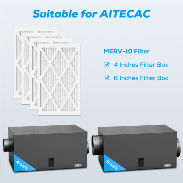 Aitecac 4-Pack MERV 10 Filter for ACF4/ACF6 Air Filter Box - Image 4
