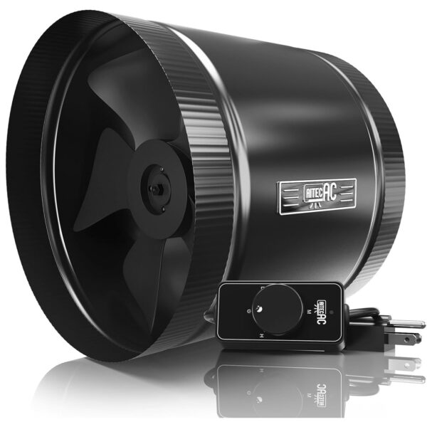 AITECAC 8" Inline Duct Fan with Speed Controller – 420 CFM High Airflow, Ultra-Quiet 63.5 dB for Grow Tents - Image 4