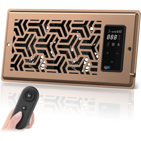 AITECAC T4-10S | 4"x10" Register Booster Fan with Remote Control and Thermostat - Energy Efficient HVAC Vent Booster Fan for Enhanced Home Airflow